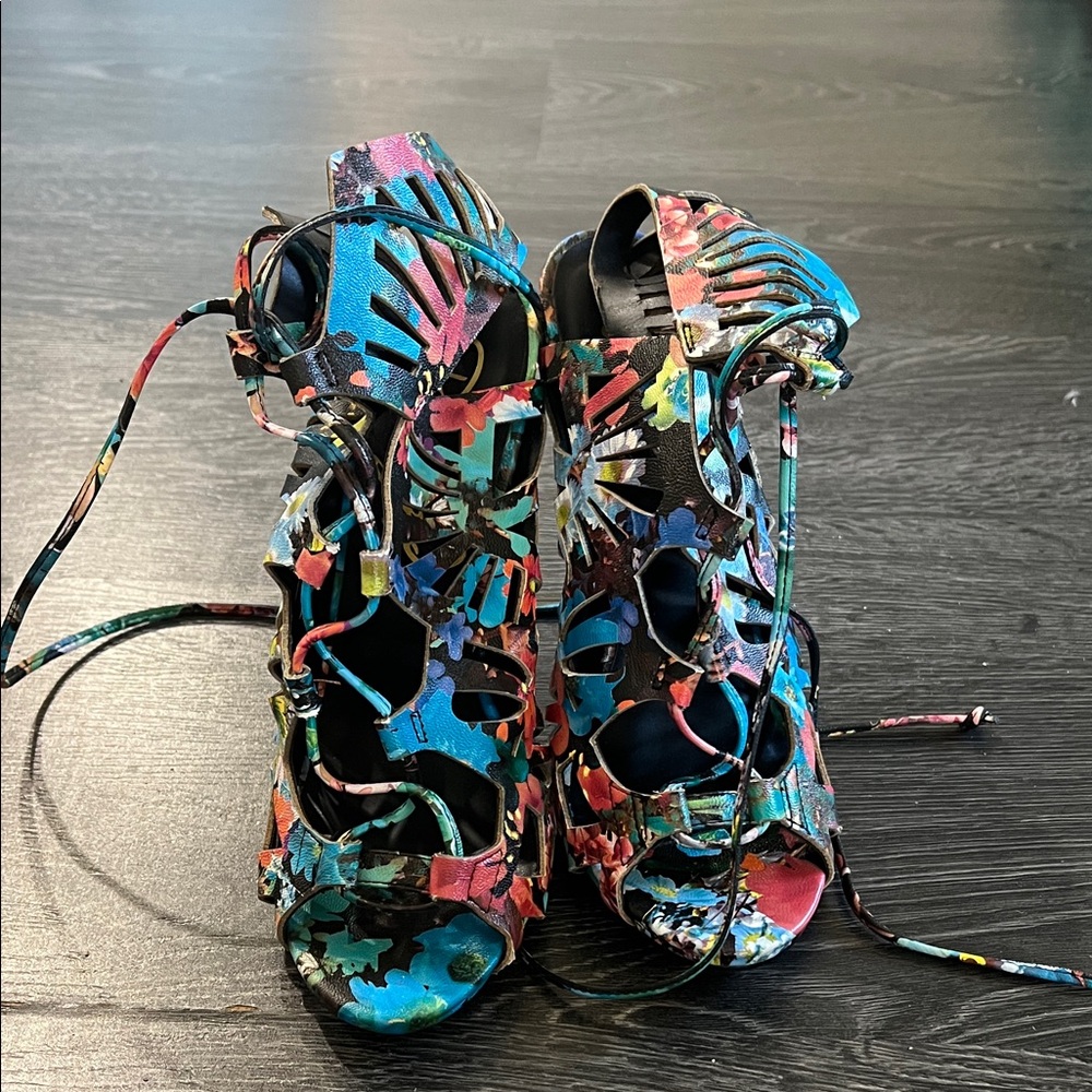 Privileged Multicolor Lace-Up Heels (5 inches)